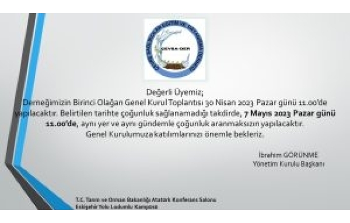 Çevsader Genel Kurul İlanı